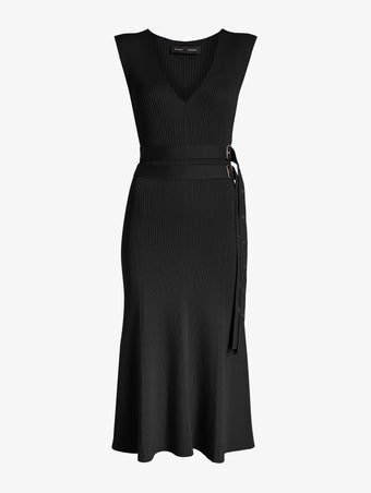Proenza Schouler Still Life image of Madeline Dress in Rib Knit in Black