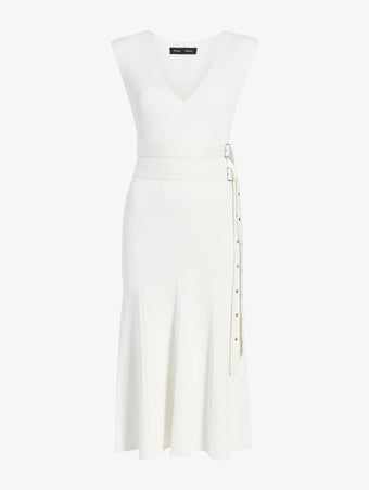 Proenza Schouler Still Life image of Madeline Dress in Rib Knit in Off White