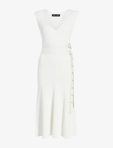 Proenza Schouler Still Life image of Madeline Dress in Rib Knit in Off White