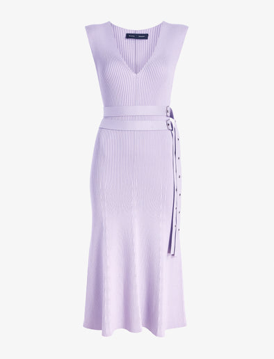Proenza Schouler Still Life image of Madeline Dress in Rib Knit in Lilac