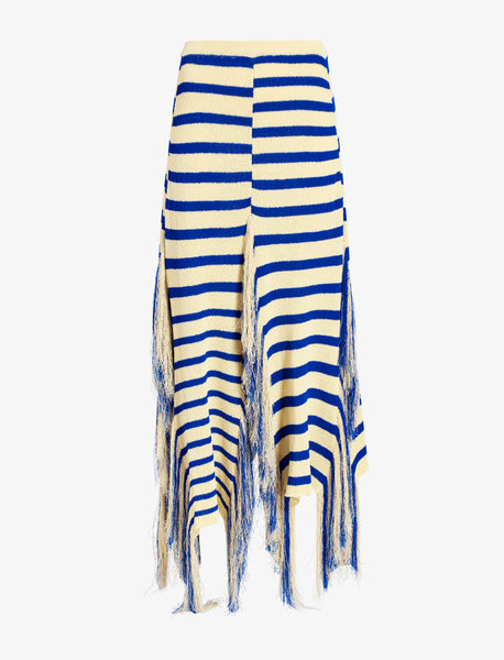Proenza Schouler Yves Skirt in Stripe Fringed Knit - Pale