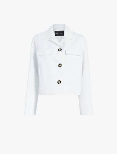 Proenza Schouler Still Life image of Thelma Jacket in Cotton Linen Suiting in White