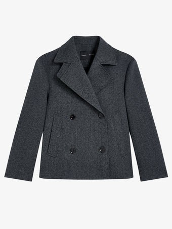 Proenza Schouler Still Life image of Nola Jacket in Textured Suiting in Charcoal Melange