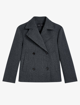 Proenza Schouler Still Life image of Nola Jacket in Textured Suiting in Charcoal Melange