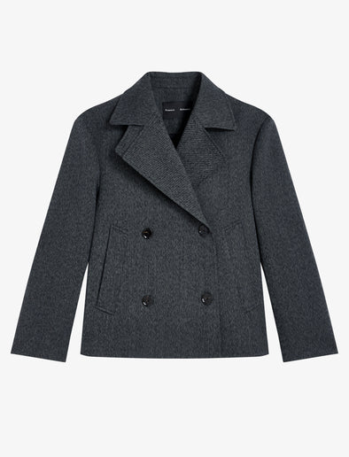 Proenza Schouler Still Life image of Nola Jacket in Textured Suiting in Charcoal Melange