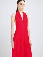 Proenza Schouler detail image of model wearing Tala Dress in Viscose Georgette in