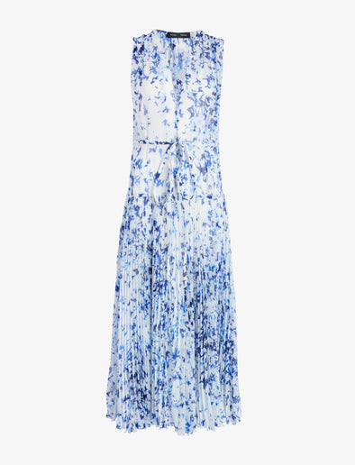 Proenza Schouler Still Life image of Pat Dress in Printed Crinkle Chiffon in Off White Multi