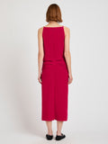 Proenza Schouler Back full length image of model wearing Priya Dress in Bi-Stretch Cotton Nylon in Orchid