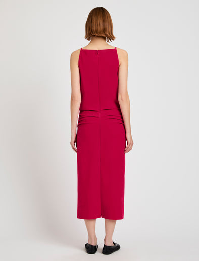 Proenza Schouler Back full length image of model wearing Priya Dress in Bi-Stretch Cotton Nylon in Orchid
