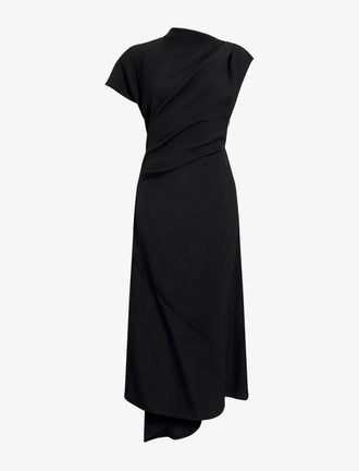 Proenza Schouler Still Life image of Hallie Dress in Hammered Viscose in Black