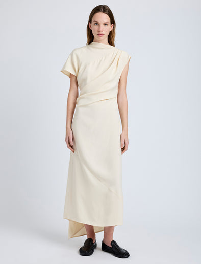 Proenza Schouler Women's Hallie Draped Midi-Dress - Champagne