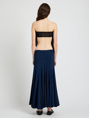 Proenza Schouler Back full length image of model wearing Yael Dress in Matte Jersey in Midnight