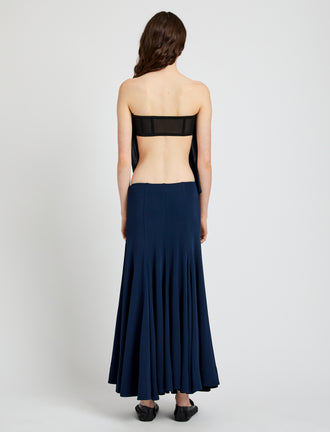 Proenza Schouler Back full length image of model wearing Yael Dress in Matte Jersey in Midnight