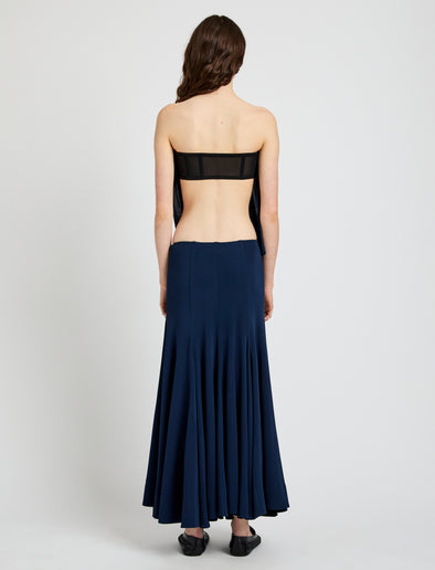 Proenza Schouler Back full length image of model wearing Yael Dress in Matte Jersey in Midnight