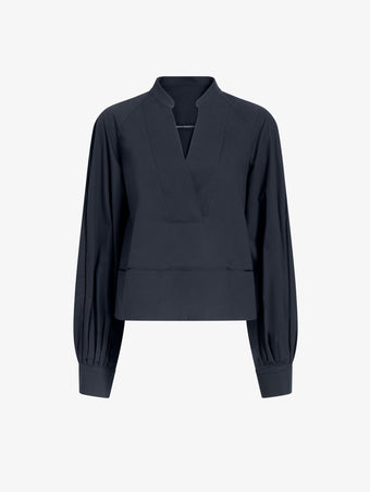 Proenza Schouler flat image of Grayson Top in Eco Cotton Poplin in black