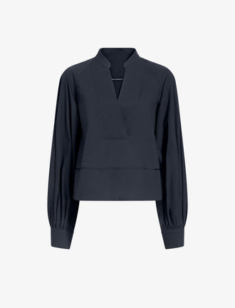 Proenza Schouler flat image of Grayson Top in Eco Cotton Poplin in black