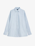 Proenza Schouler Still Life image of Addy Top in Stripe Cotton Silk Poplin in Grey Multi