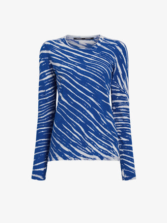 Proenza Schouler Still Life image of Mia T-Shirt in Tie Dye Tissue Jersey in Blue Multi