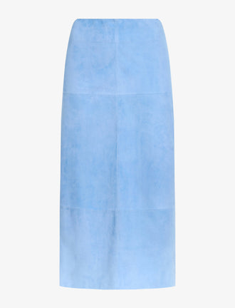 Proenza Schouler Still Life image of Nadia Skirt in Suede in Light Blue