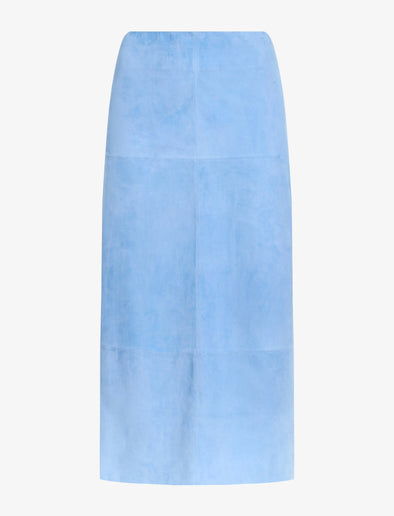 Proenza Schouler Still Life image of Nadia Skirt in Suede in Light Blue