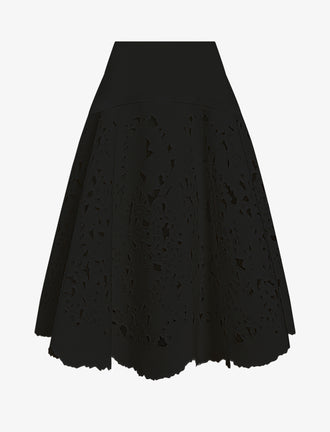 Proenza Schouler Still Life image of Olene Skirt in Broderie Anglaise in Black