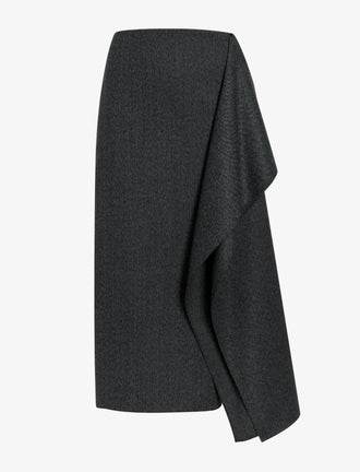 Proenza Schouler Still Life image of Amery Skirt in Textured Suiting in Charcoal Melange