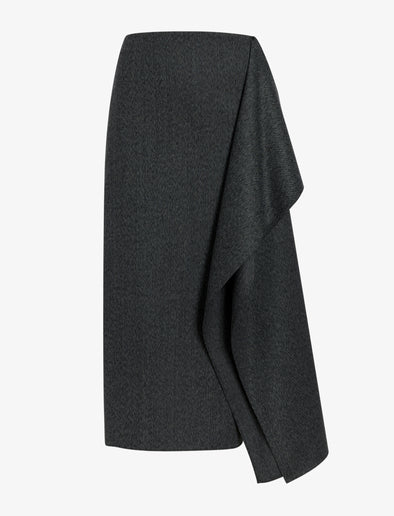 Proenza Schouler Still Life image of Amery Skirt in Textured Suiting in Charcoal Melange