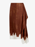 Proenza Schouler Still Life image of Amery Skirt in Double Printed Silk Twill in Sienna Multi