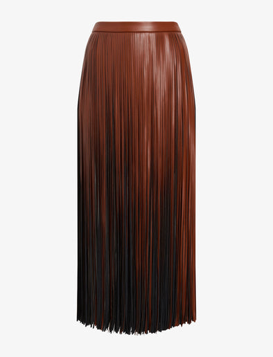 Proenza Schouler Still Life image of Veda Skirt in Faux Leather Fringe in Brown Multi