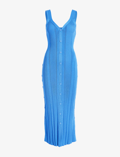 Proenza Schouler Still Life image of Ellis Dress in Column Rib in Blue