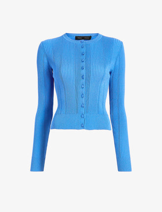 Proenza Schouler Still Life image of Currin Top in Column Rib in Blue