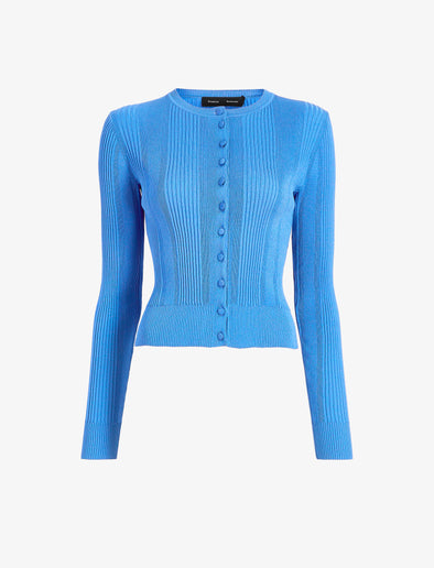 Proenza Schouler Still Life image of Currin Top in Column Rib in Blue