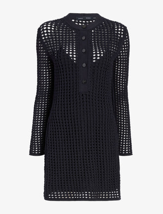 Proenza Schouler Still Life image of Micah Dress in Open Crochet in Black