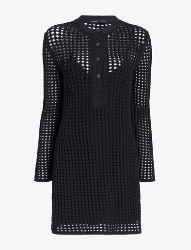 Proenza Schouler Still Life image of Micah Dress in Open Crochet in Black