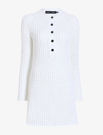 Proenza Schouler Still Life image of Micah Dress in Open Crochet in Off White