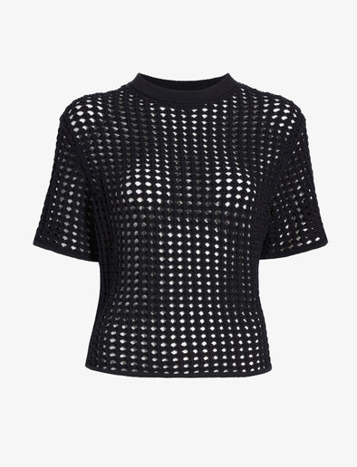 Proenza Schouler Still Life image of Kimia Top in Open Crochet in Black