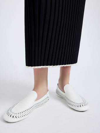 Proenza Schouler Detail image of model wearing Maia Dress in Midweight Viscose Rib in Black