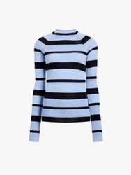 Proenza Schouler Still Life image of Gia Top in Superfine Merino Silk in Blue Multi