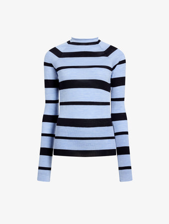 Proenza Schouler Still Life image of Gia Top in Superfine Merino Silk in Blue Multi