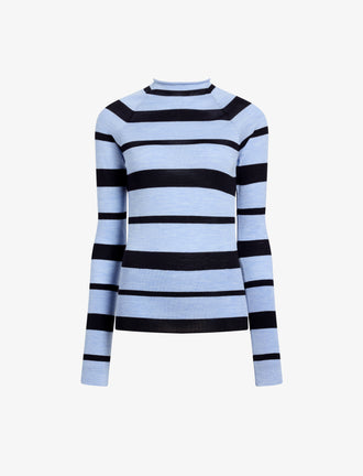 Proenza Schouler Still Life image of Gia Top in Superfine Merino Silk in Blue Multi