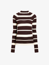 Proenza Schouler Still Life image of Gia Top in Superfine Merino Silk in Brown Multi
