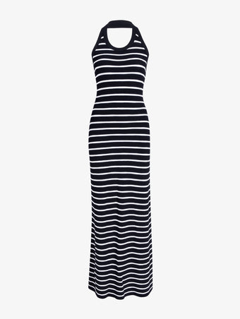 Proenza Schouler Still Life image of Meryl Dress in Matte Viscose Rib in Black Multi