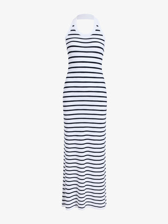 Proenza Schouler Still Life image of Meryl Dress in Matte Viscose Rib in White Multi