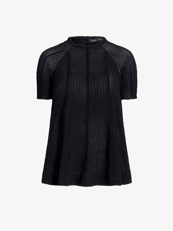 Proenza Schouler Still Life image of Tavia Top in Viscose Fringe Knit in Black