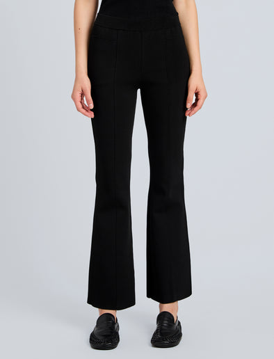Proenza Schouler Front cropped image of model wearing Shaila Pant in Silk Viscose Knit in Black