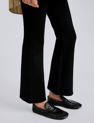 Proenza Schouler Detail image of model wearing Shaila Pant in Silk Viscose Knit in Black
