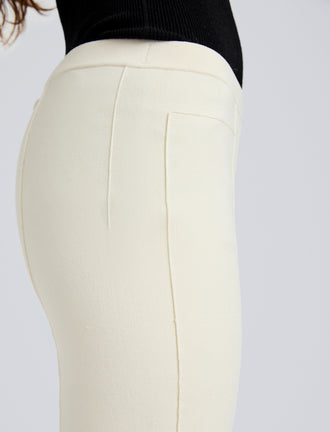 Proenza Schouler Detail image of model wearing Shaila Pant in Silk Viscose Knit in Ecru