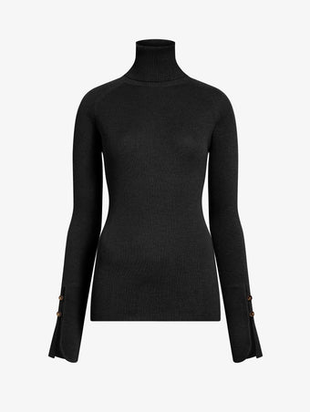 Proenza Schouler Still Life image of Belle Top in Silk Cashmere in Black