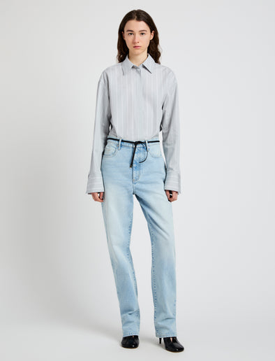 Proenza Schouler front image of model wearing Sherman Jean in light wash