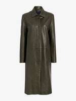 Preonza Schouler Still Life Image of Nissi Coat In Semigloss Leather in Earth